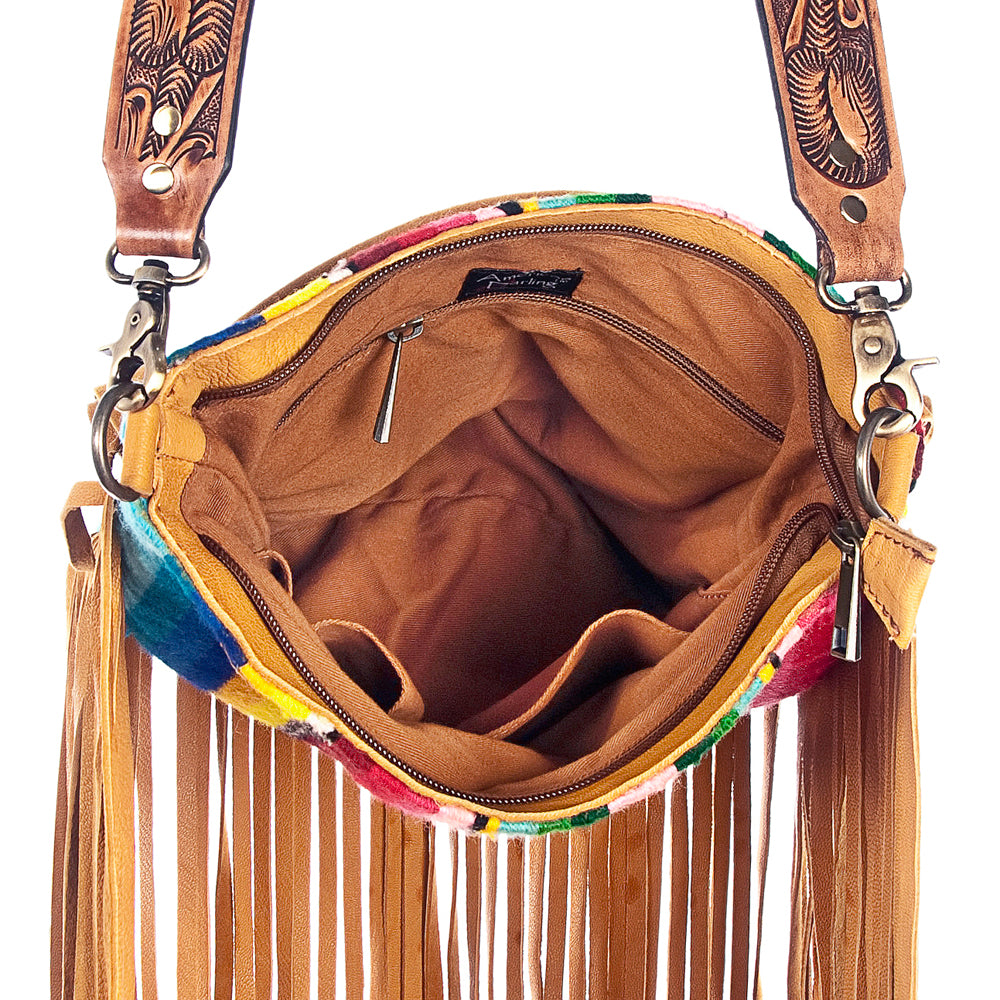 American Darling Messenger Saddle Blanket Genuine Leather Western Women Bag Handbag Purse | Cute