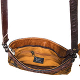 American Darling Small Crossbody Hand Tooled Hair On Genuine Leather Western Women Bag Handbag Purse | for Cute