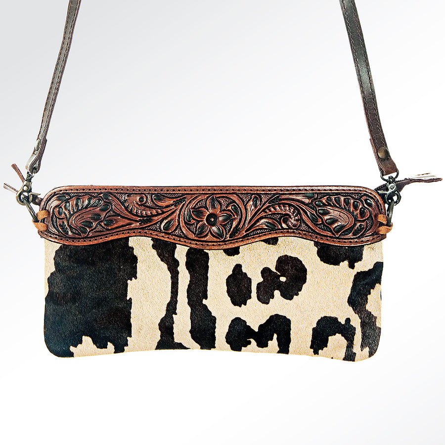 American Darling Small Crossbody Hand Tooled Hair On Genuine Leather Western Women Bag Handbag Purse | for Cute