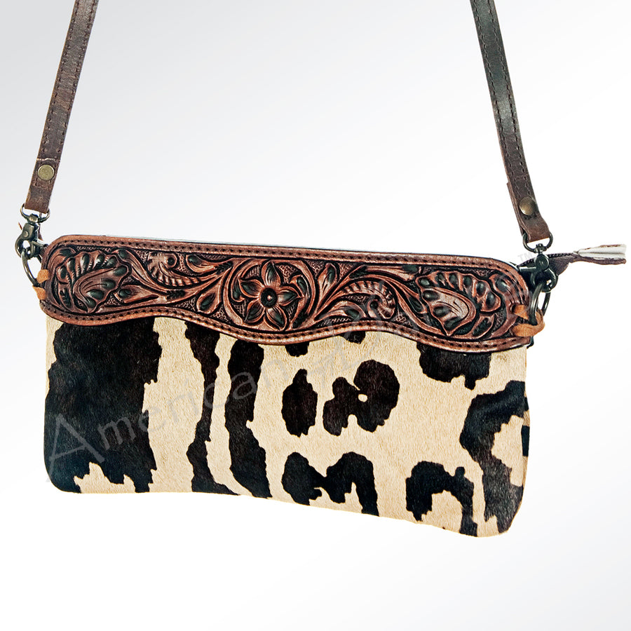 American Darling Small Crossbody Hand Tooled Hair On Genuine Leather Western Women Bag Handbag Purse | for Cute - Uhorse