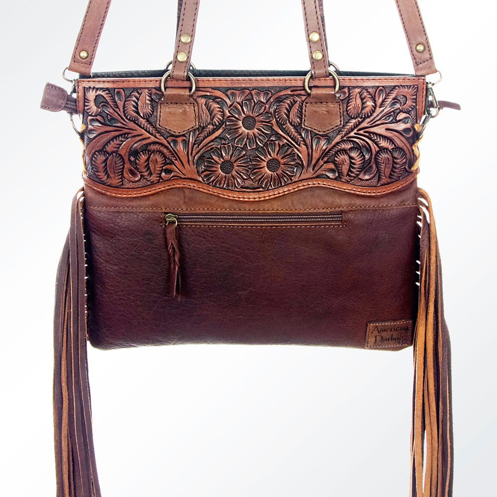 American Darling Cross Body Hand Tooled Hair on-Genuine Leather Western Women Bag Handbag Purse | Crossbody for Cute