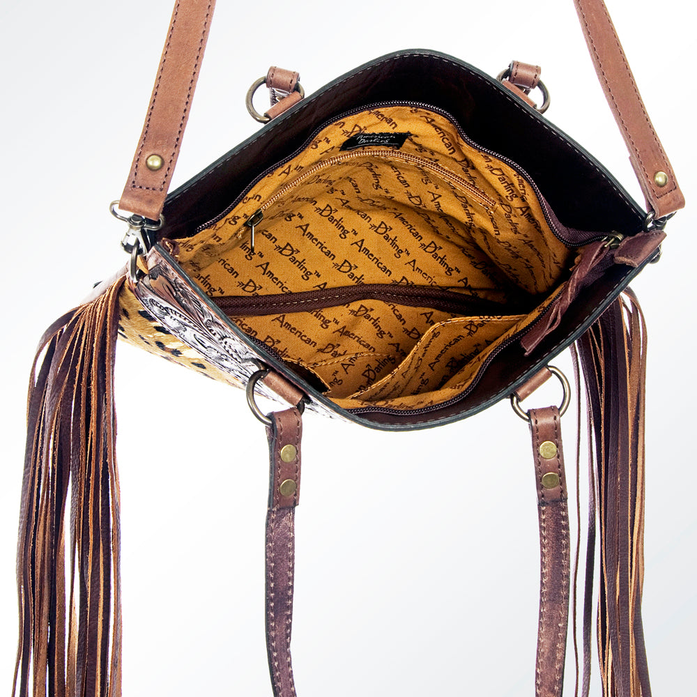 American Darling Cross Body Hand Tooled Hair on-Genuine Leather Western Women Bag Handbag Purse | Crossbody for Cute