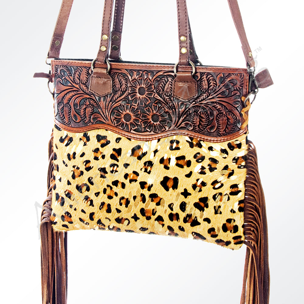 American Darling Cross Body Hand Tooled Hair on-Genuine Leather Western Women Bag Handbag Purse | Crossbody for Cute