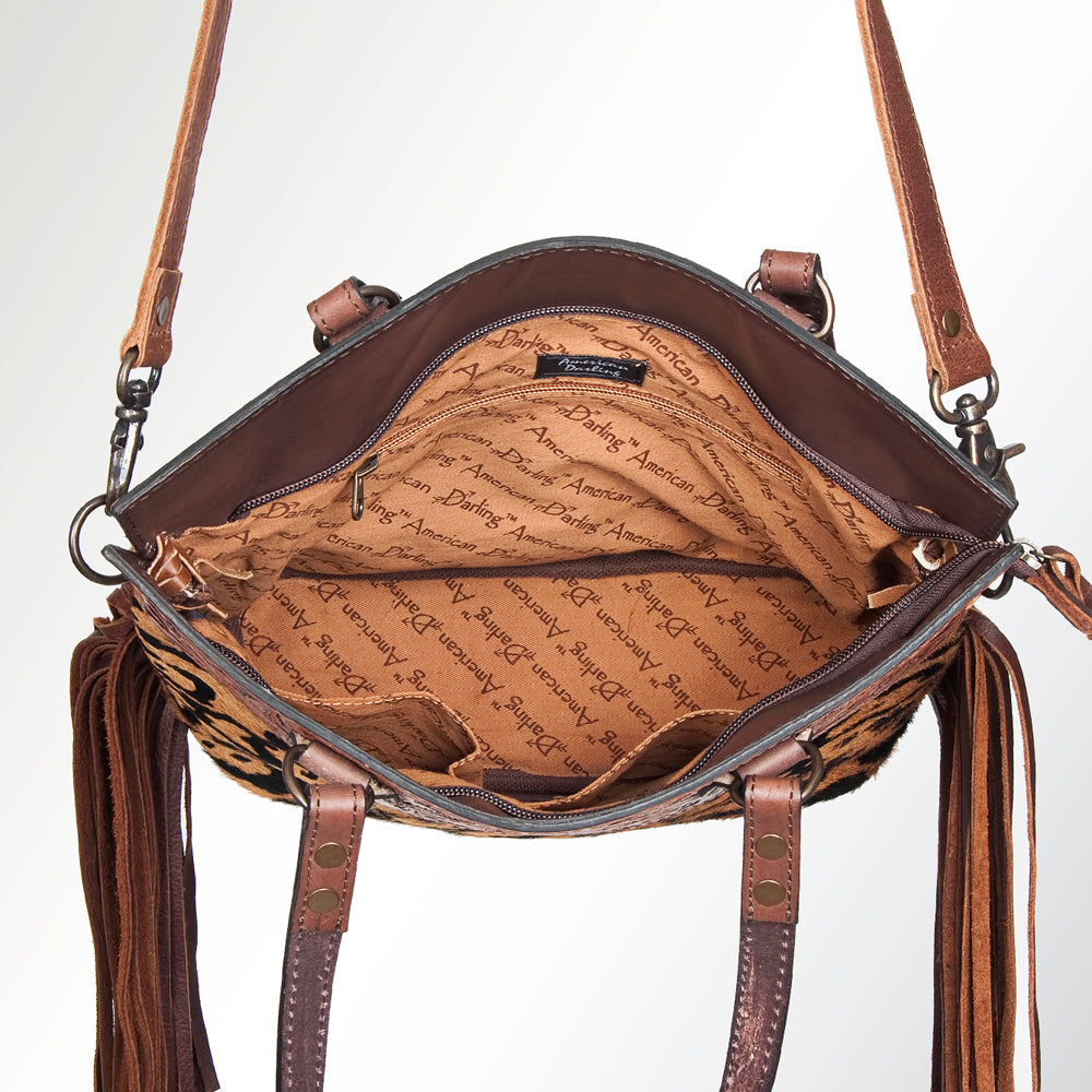 American Darling Cross Body Hand Tooled Hair on-Genuine Leather Western Women Bag Handbag Purse | Crossbody for Cute