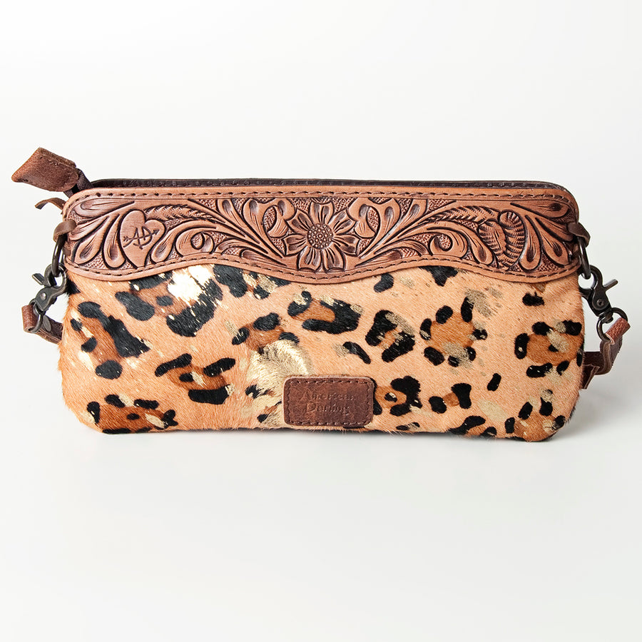 American Darling Small Crossbody Hand Tooled Hair On Genuine Leather Western Women Bag Handbag Purse | for Cute