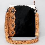 American Darling ADBG464BRW Chaps Bag Hand Tooled Hair On Genuine Leather Women Bag Western Handbag Purse
