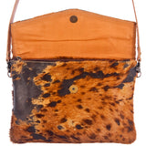 American Darling ADBGS178BRAC1 Envelope Hair On Genuine Leather Women Bag Western Handbag Purse