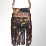 ADBGS192BRAC2A American Darling Hand Tooled Hair On Genuine Leather Women Bag Western Handbag Purse