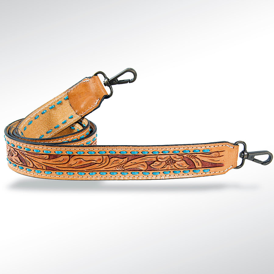 American Darling Hand Tooled Genuine Leather Crossbody Handle Strap for Bags Phone Wallet Purse Clutch