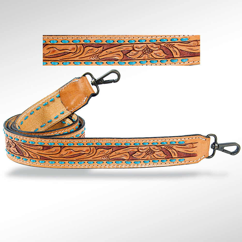 American Darling ADSTF102 Hand Tooled Genuine Leather Crossbody Handle Strap For Bags