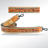 American Darling ADSTF102 Hand Tooled Genuine Leather Crossbody Handle Strap For Bags