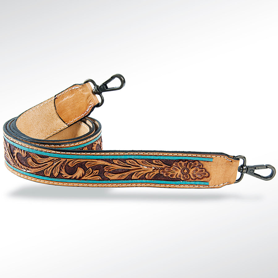 American Darling Hand Tooled Genuine Leather Crossbody Handle Strap for Bags Phone Wallet Purse Clutch