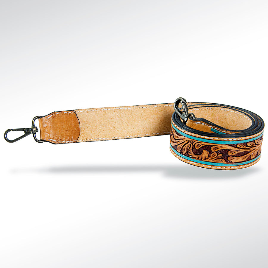 American Darling Hand Tooled Genuine Leather Crossbody Handle Strap for Bags Phone Wallet Purse Clutch