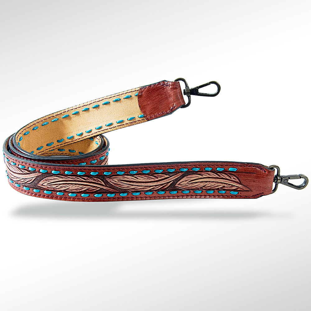 American Darling ADSTF108 Hand Tooled Genuine Leather Crossbody Handle Strap For Bags