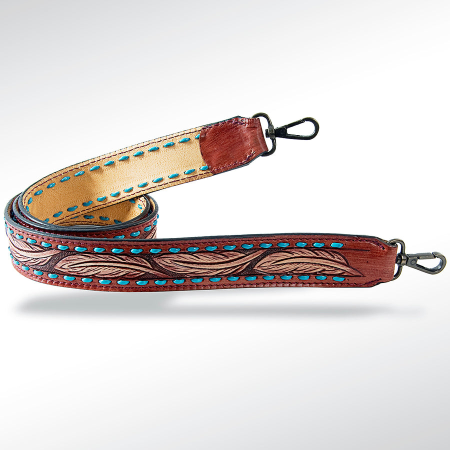 American Darling Hand Tooled Genuine Leather Crossbody Handle Strap for Bags Phone Wallet Purse Clutch