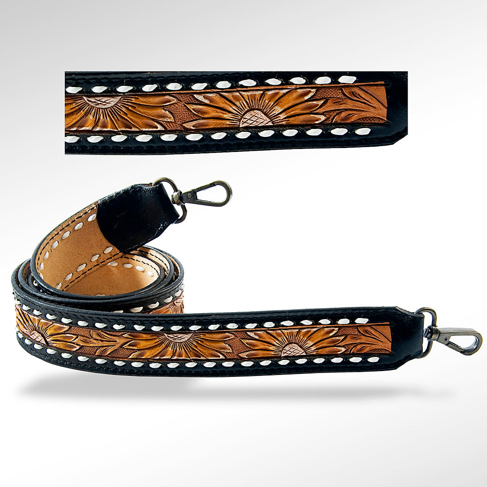 American Darling ADSTF111 Hand Tooled Genuine Leather Crossbody Handle Strap For Bags