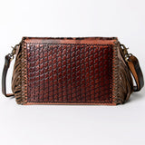 American Darling ADBG476ANTBR Envelope Hand Tooled Genuine Leather Women Bag Western Handbag Purse
