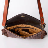 American Darling ADBG476ANTCHE Envelope Hand Tooled Genuine Leather Women Bag Western Handbag Purse