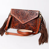 American Darling ADBG476ANTCHE Envelope Hand Tooled Genuine Leather Women Bag Western Handbag Purse