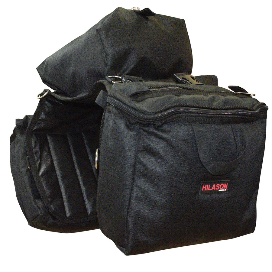 14X12X6 Hilason Detachable Insulated Horse Saddle Side Bag Black - Uhorse