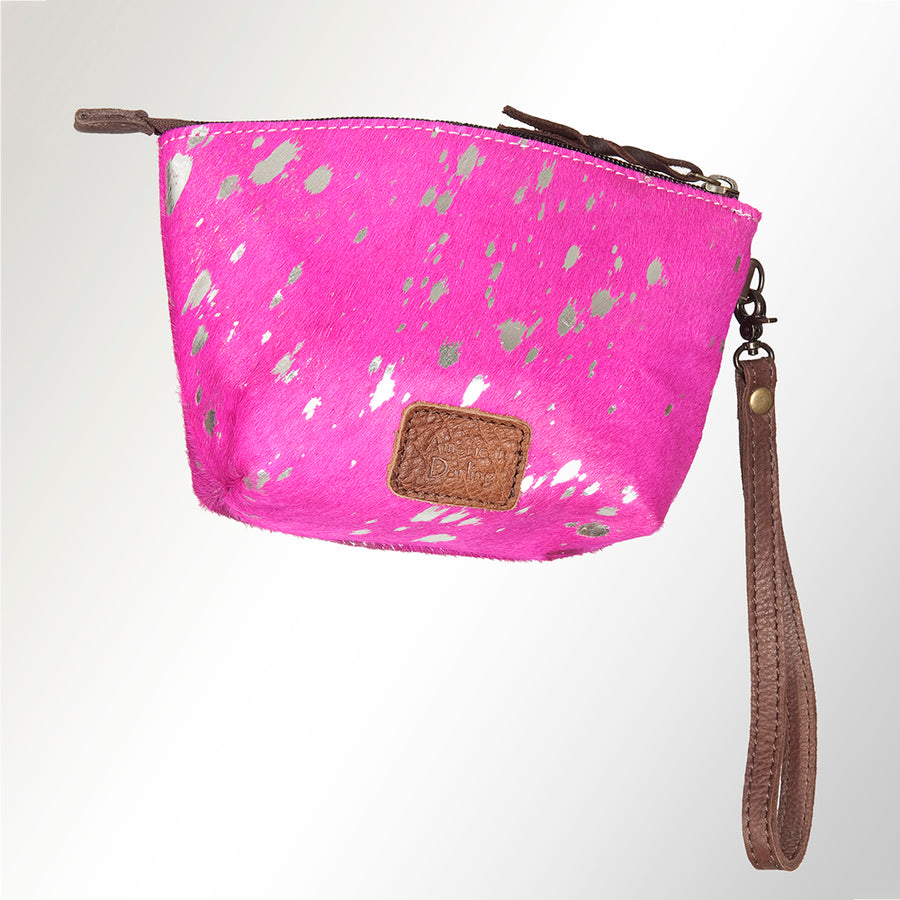 American Darling Coin Purse Bag Handcrafted from Hair-On Cowhide & Genuine Leather with Wristlet and YKK Zipper