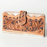 American Darling ADBG487TANBKI Wallet Hand Tooled Hair On Genuine Leather Women Bag Western Handbag Purse