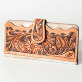 American Darling ADBG487BR Wallet Hand Tooled Hair On Genuine Leather Women Bag Western Handbag Purse