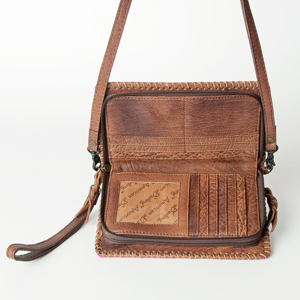 American Darling ORGANISER Upcycled Wool Genuine Leather women bag western handbag purse