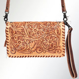 American Darling ADBG485TAN Organiser Hand Tooled Genuine Leather Women Bag Western Handbag Purse