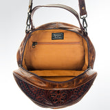 American Darling ADBG498B Canteen Hand Tooled Genuine Leather Women Bag Western Handbag Purse