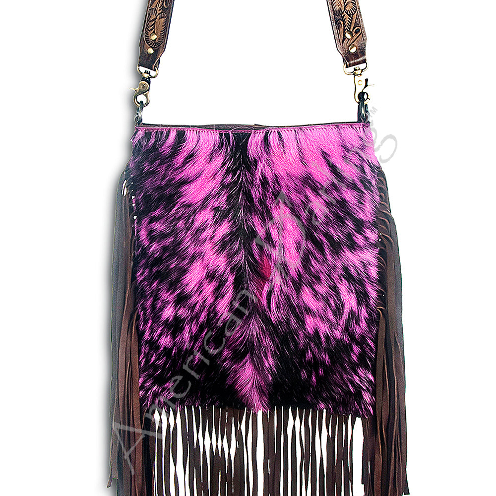 American Darling Large Cross Body Hair on Genuine Leather Western Women Bag Black | Handbag Purse Crossbody for Cute