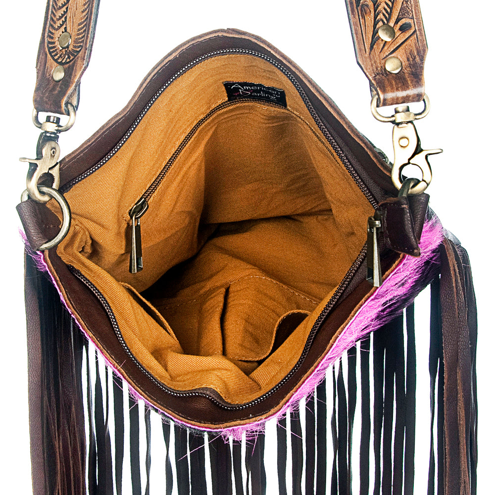 American Darling Large Cross Body Hair on Genuine Leather Western Women Bag Black | Handbag Purse Crossbody for Cute