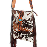 American Darling Cross Body Hand Tooled Hair On-Genuine Leather Western Women Bag Handbag Purse | Crossbody for Cute