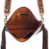 American Darling Cross Body Hand Tooled Hair On-Genuine Leather Western Women Bag Handbag Purse | Crossbody for Cute