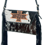 American Darling Envelope Hand Tooled Hair Genuine Leather Western Women Bag Handbag Purse