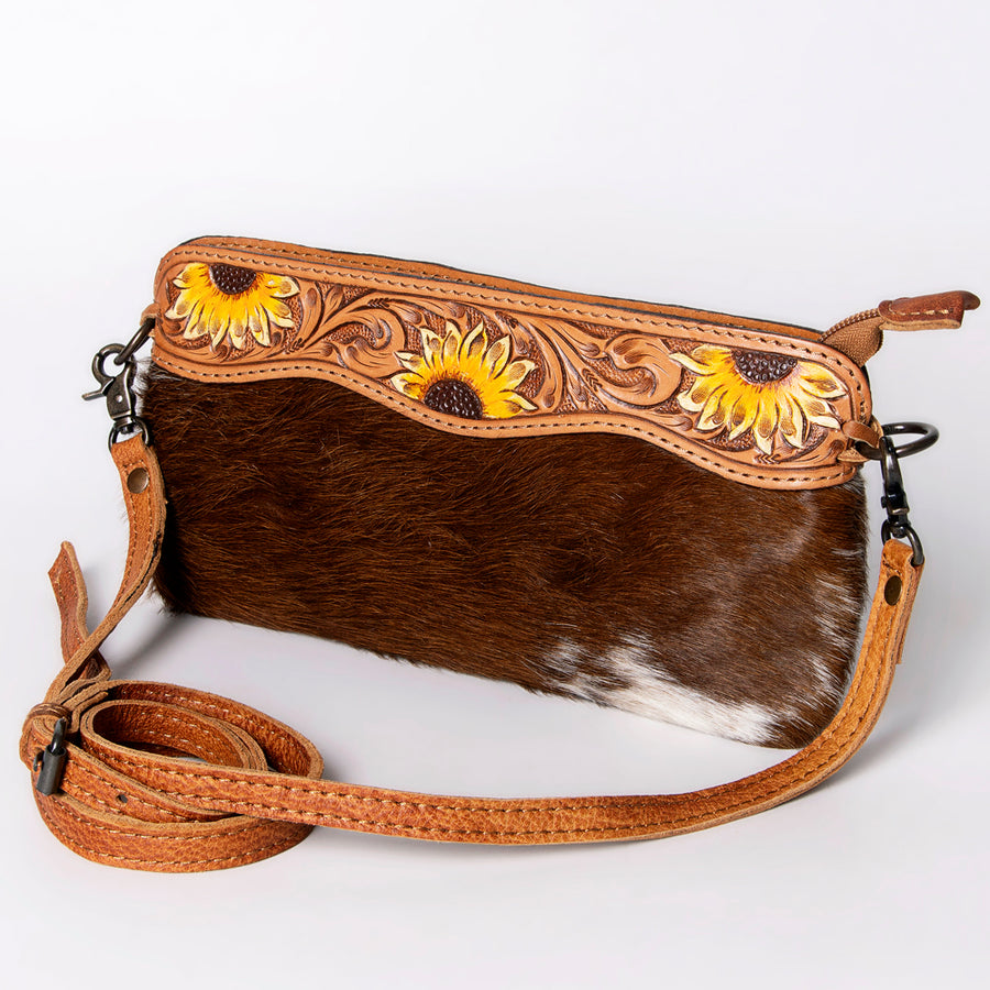 American Darling Small Crossbody Hand Tooled Hair On Genuine Leather Western Women Bag Handbag Purse | for Cute - Uhorse