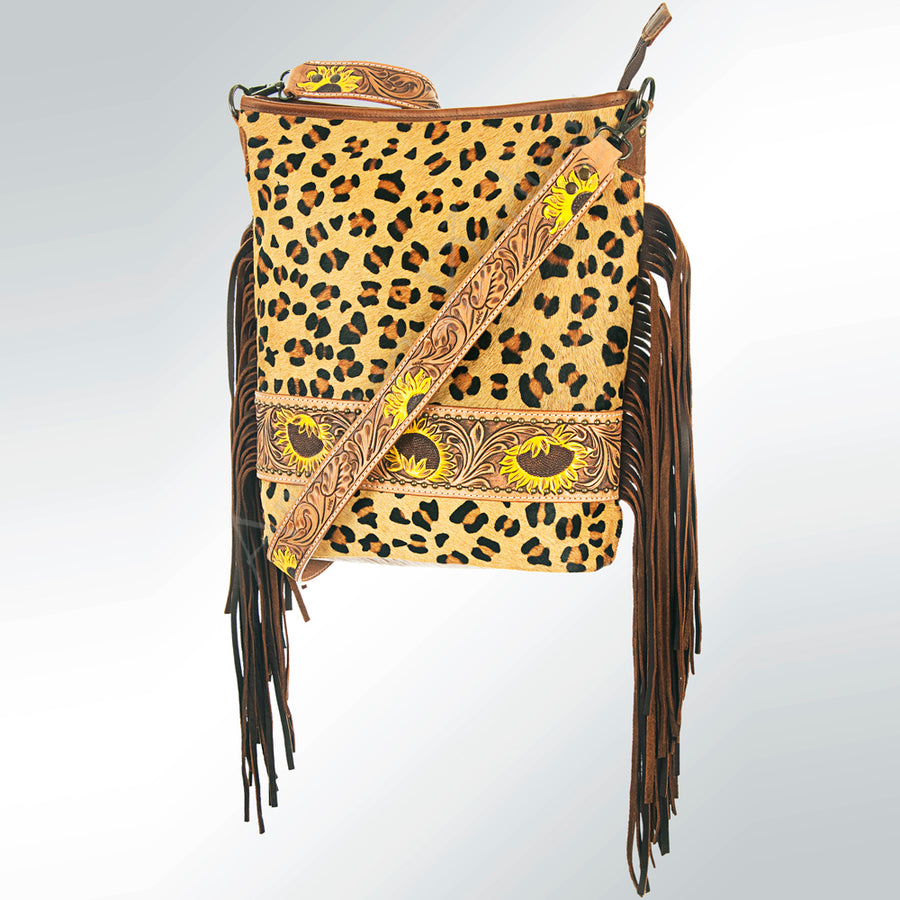 American Darling Hand Tooled Leather Large Cross body Bag - Hilason