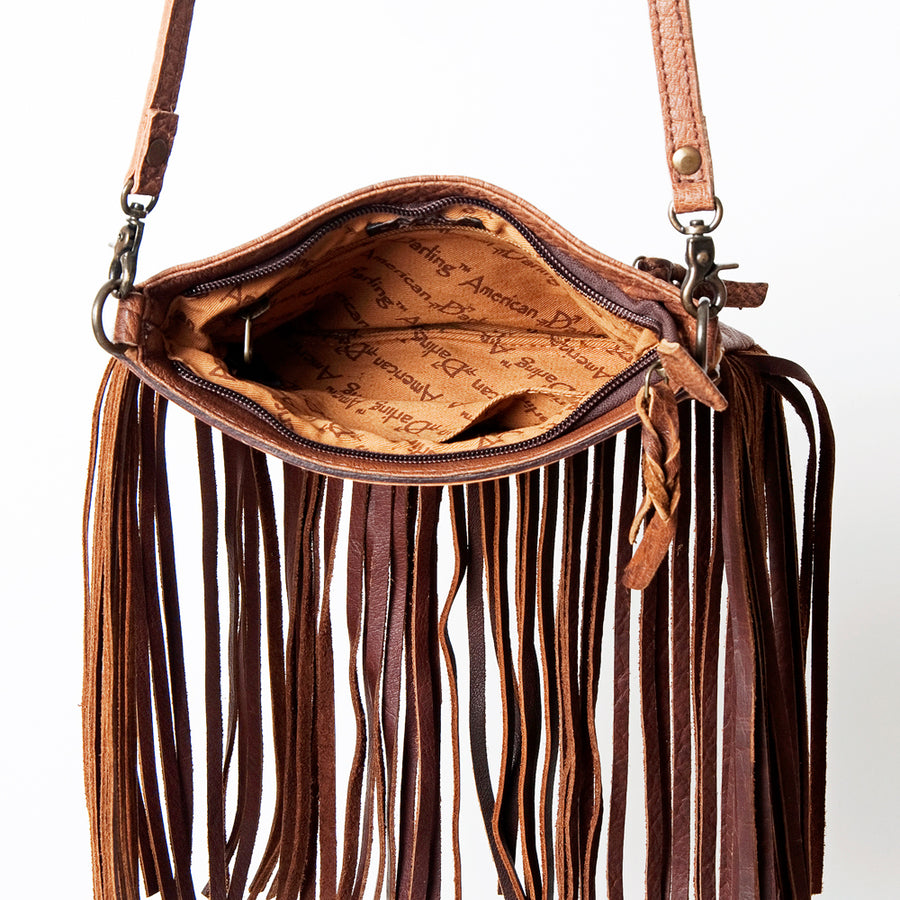 American Darling Small Crossbody Hand Tooled Hair-On Genuine Leather Western Women Bag Handbag Purse | for Cute