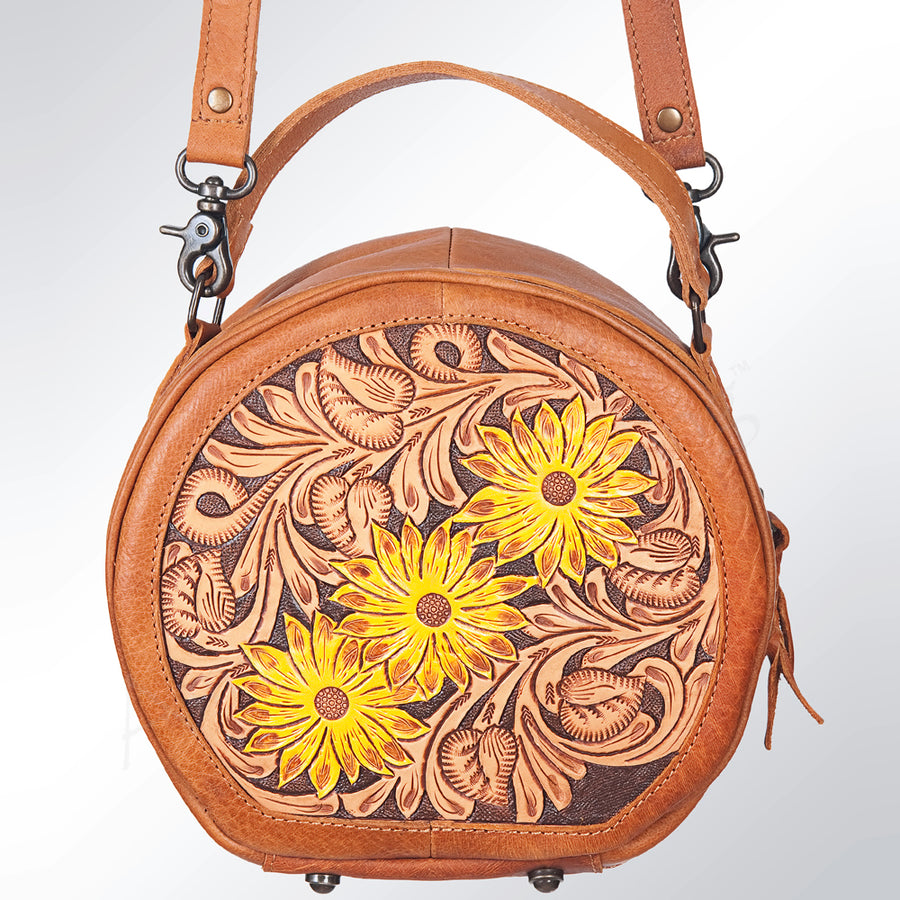 American Darling Canteen Bag Hand Tooled Genuine Leather Western Women | Handbag Purse Travel Clutch