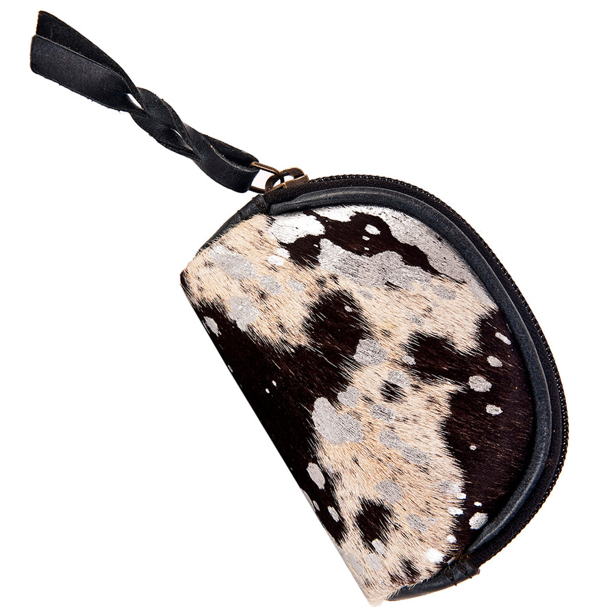 American Darling Coin Purse Bag Handcrafted from Hair-On Cowhide and Genuine Leather with YKK Zipper and Compact Design