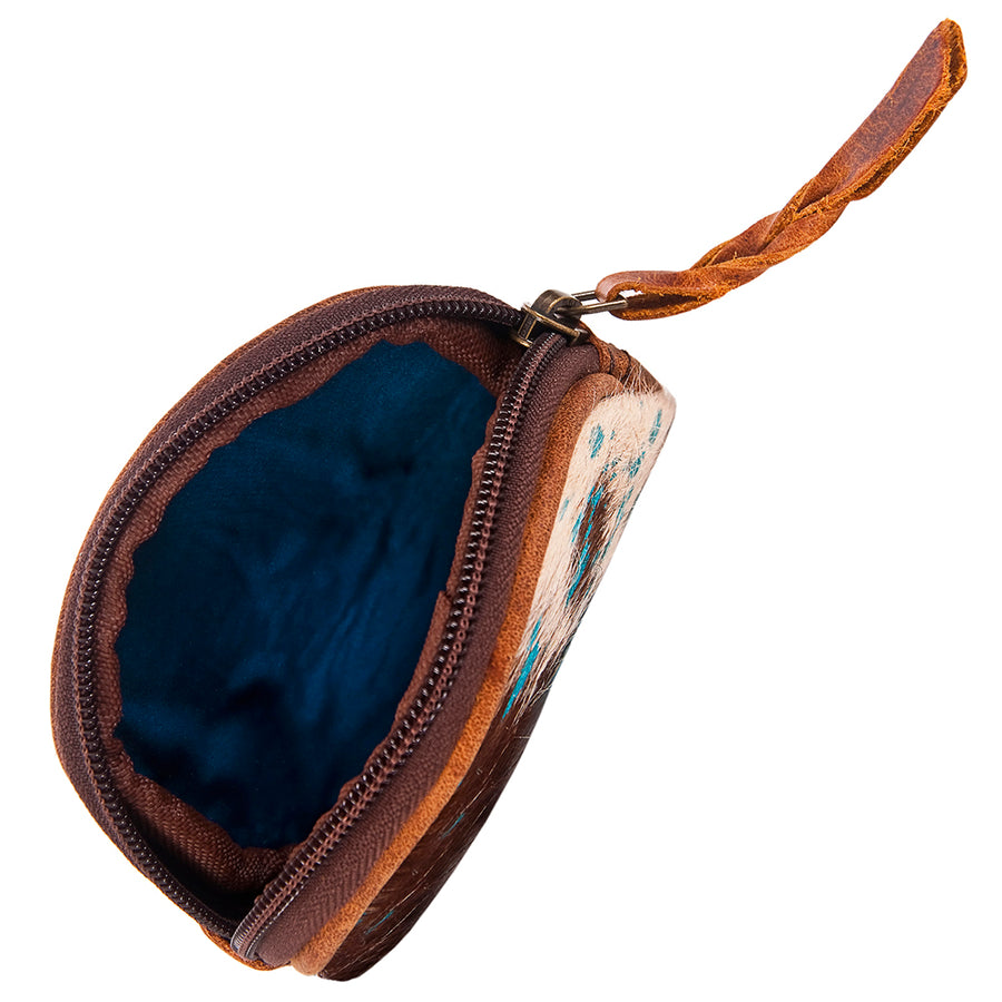 American Darling Coin Purse Bag Handcrafted from Hair-On Cowhide and Genuine Leather with YKK Zipper and Compact Design