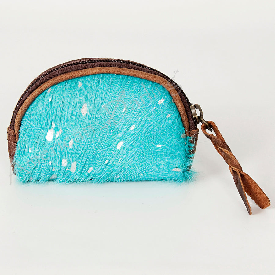American Darling Coin Purse Bag Handcrafted from Hair-On Cowhide and Genuine Leather with YKK Zipper and Compact Design