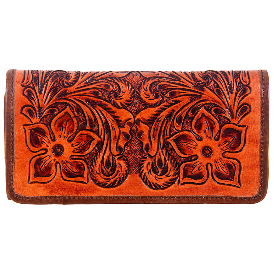 American Darling Western Wallet Bag Hair-On Cowhide Genuine Vegetable Tanned Leather Travel Clutch with YKK Zipper