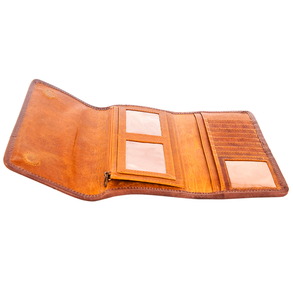 American Darling ADBG486A Wallet Hand Tooled Genuine Leather Women Bag Western Handbag Purse