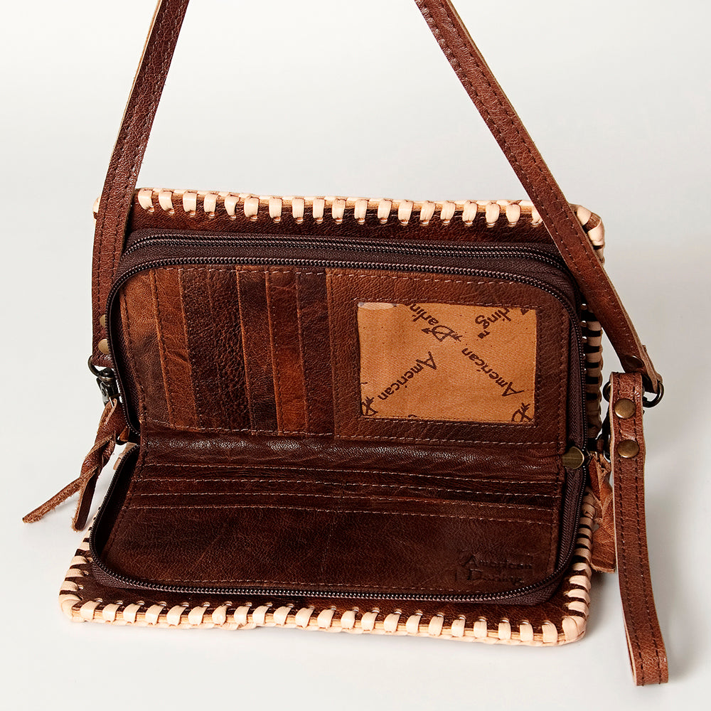 American Darling ORGANISER Upcycled Wool Genuine Leather women bag western handbag purse
