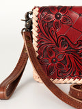 American Darling ADBG485M Organiser Hand Tooled Genuine Leather Women Bag Western Handbag Purse