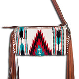 American Darling Clutch Hand Tooled Saddle Blanket Fabric Genuine Leather Western Women Bag Handbag Purse | Purses for Cute