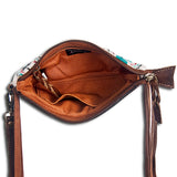 American Darling Clutch Hand Tooled Saddle Blanket Fabric Genuine Leather Western Women Bag Handbag Purse | Purses for Cute