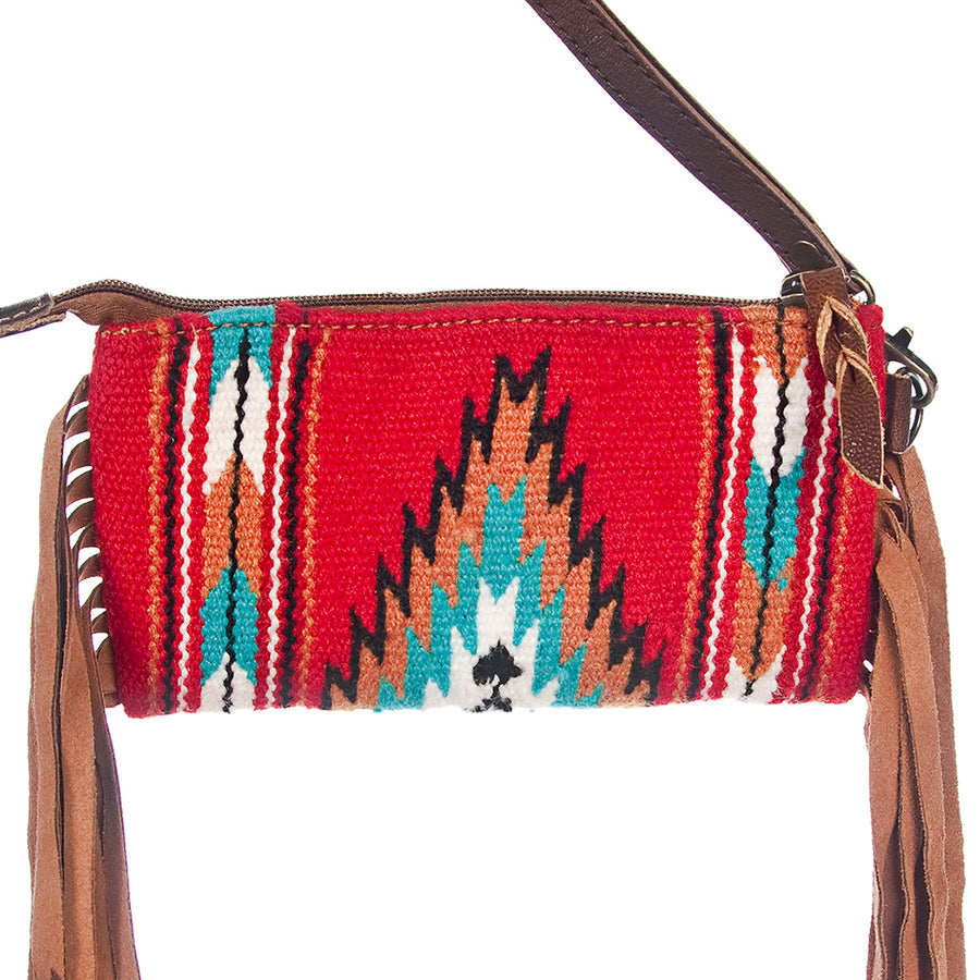 Ameran Darling Women's Clutch Bag Western Hand Tooled Saddle Blanket Leather Handbag and Ladies Purse