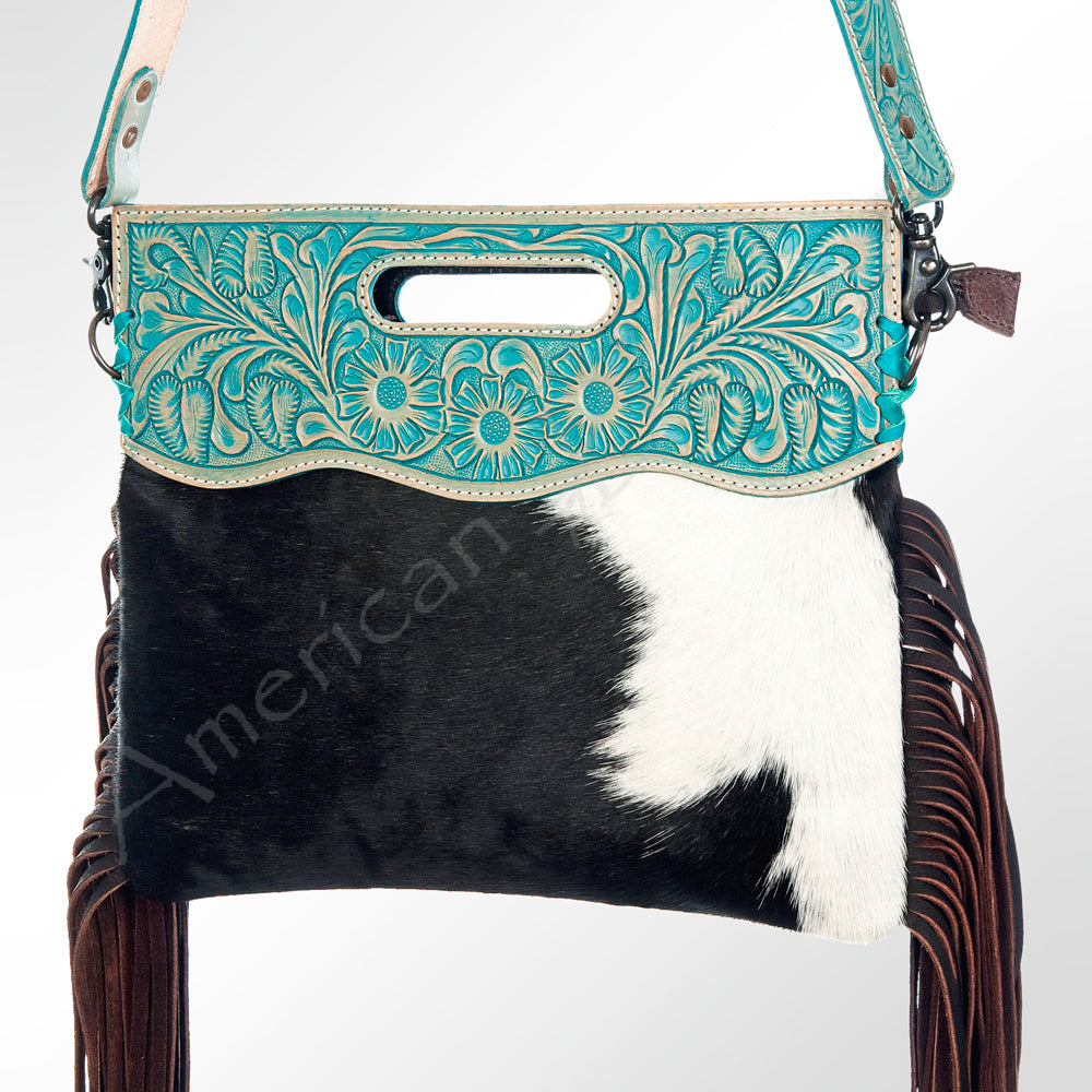 American Darling Clutch Hand Tooled Hair on Genuine Leather Western Women Bag Handbag Purse | Purses for Cute